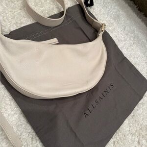 All Saints Off-White Leather crossbody  Bag